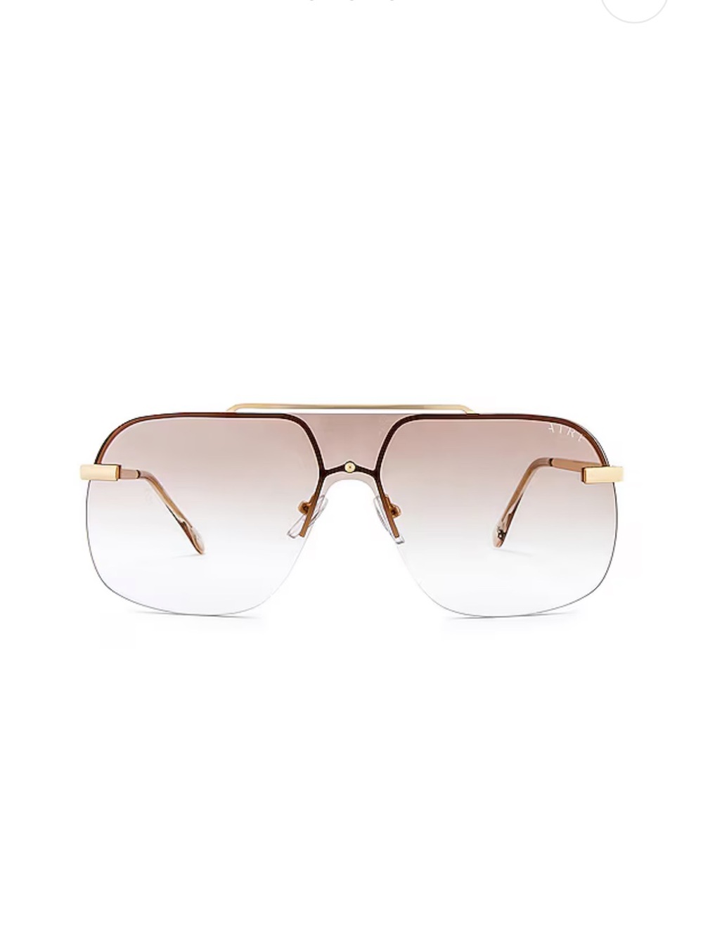 Brown Gradient Aviator Sunglasses with Gold Accents